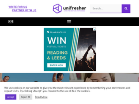 'unifresher.co.uk' screenshot