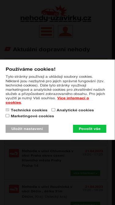 nehody-uzavirky.cz