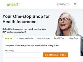 'ehealthinsurance.com' screenshot