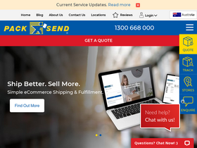 'packsend.com.au' screenshot