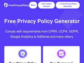 'freeprivacypolicy.com' screenshot