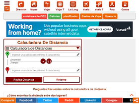 'distanciasentre.com' screenshot