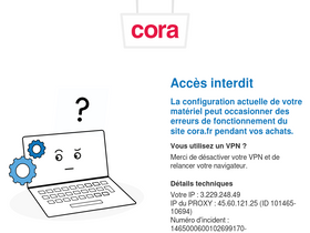 'cora.fr' screenshot