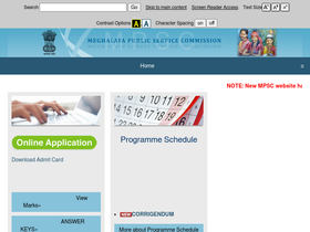 'mpsc.nic.in' screenshot