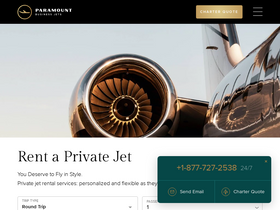 'paramountbusinessjets.com' screenshot