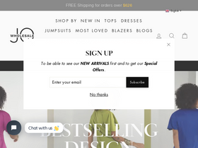 jqwholesale.com homepage screenshot