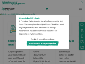 'premiumegeszsegpenztar.hu' screenshot