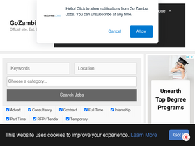 'gozambiajobs.com' screenshot