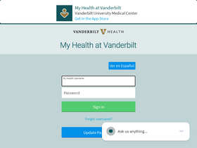 'myhealthatvanderbilt.com' screenshot