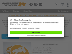 'aufkleberdrucker24.de' screenshot