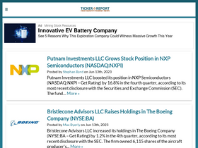 'tickerreport.com' screenshot