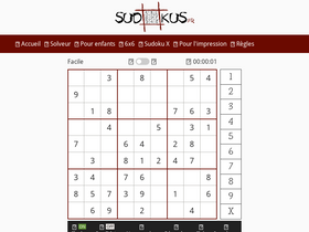 'sudokus.fr' screenshot