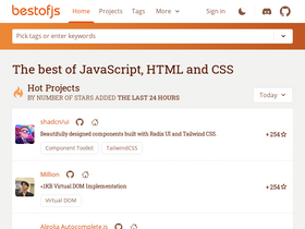 'bestofjs.org' screenshot