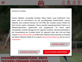 'handball.mainz05.de' screenshot