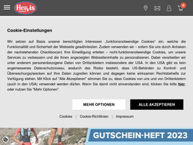 'hervis.at' screenshot