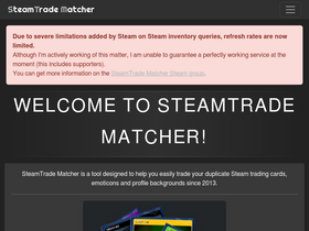'steamtradematcher.com' screenshot