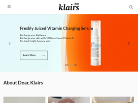 'klairscosmetics.com' screenshot