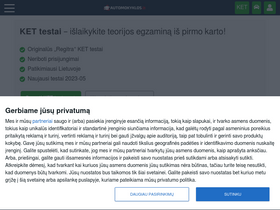 'automokyklos.lt' screenshot
