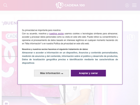 'cadena100.es' screenshot