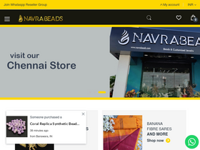 'navrabeads.com' screenshot