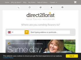 'direct2florist.co.uk' screenshot