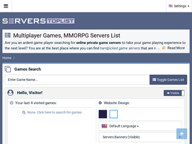 'serverstoplist.com' screenshot