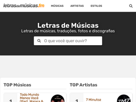 'letrasdemusicas.fm' screenshot
