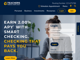 'teachersfcu.org' screenshot