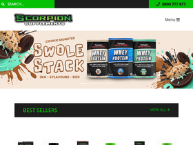 scorpionsupplements.co.nz homepage screenshot