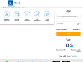 'bajajallianzlifeonline.co.in' screenshot