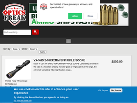 'opticsfreak.com' screenshot