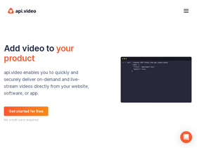 'api.video' screenshot