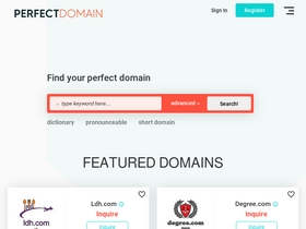 'perfectdomain.com' screenshot