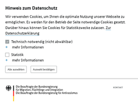 'integrationsbeauftragte.de' screenshot