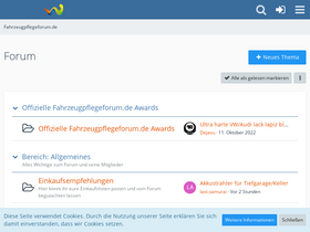 'fahrzeugpflegeforum.de' screenshot