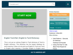 'english-tamil.net' screenshot