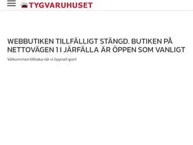 'tygvaruhuset.se' screenshot