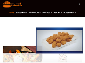 'fastfoodcalories.com' screenshot