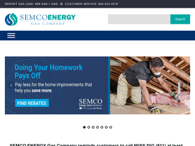 'semcoenergygas.com' screenshot