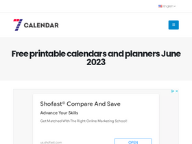 '7calendar.com' screenshot