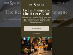 vineandbubble.com homepage screenshot
