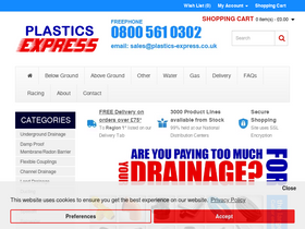 'plastics-express.co.uk' screenshot