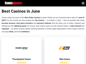 'bonusmaniac.com' screenshot