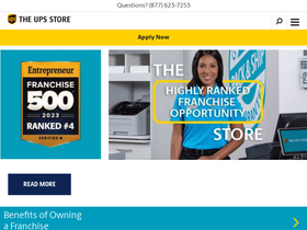 'theupsstorefranchise.com' screenshot