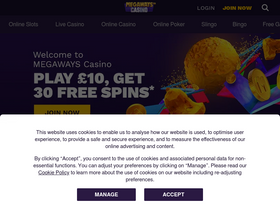 'megawayscasino.com' screenshot