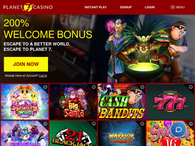 'planet7casino.com' screenshot