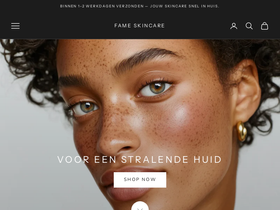 Fame Skincare website screenshot