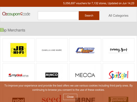 'ozcouponscode.com' screenshot
