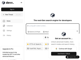 Devv - Devv-面向程序员的新一代AI搜索引擎