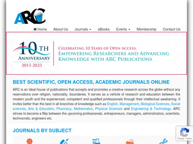 'arcjournals.org' screenshot